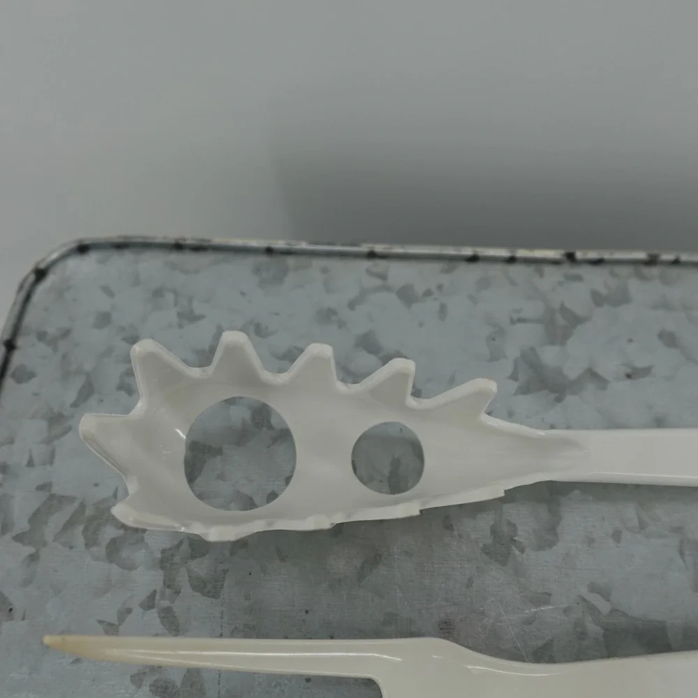 VTG White Melamine Kitchen Utensil Set Pasta Server Fork Spoon‎ 3 Piece 11 Inch